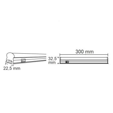 HOROZ 052-001-0030 SIGMA Anahtarlı 4 Watt 30 cm T5 LED Bant Armatür