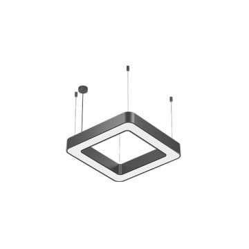 GOYA GY 8114-60 Siyah/Beyaz Kasa 36 Watt 60x60 cm Kare Halka Lineer Sarkıt Armatür