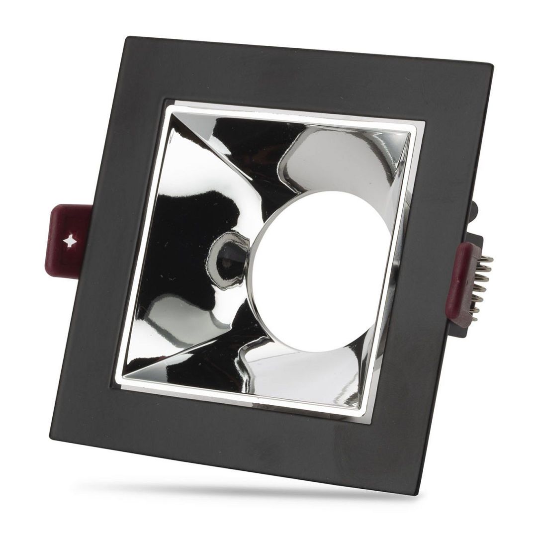 NOAS YL60-3023 URAL Sıva Altı Siyah-Krom Kare Spot Kasası (Metal)