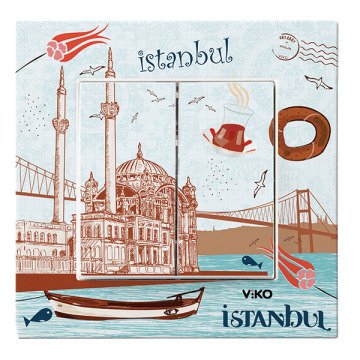 VİKO Karre Cities 90962849 Komütatör [Mavi Ortaköy Temalı]