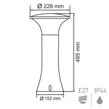 HOROZ 400-001-142 PAPATYA 50 cm Gri Bollard Armatür (Plastik Kasa)