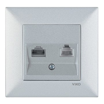 VİKO Novella/Trenda 92605032 Data-Nümeris-Telefon Prizi Kapağı [Gümüş]