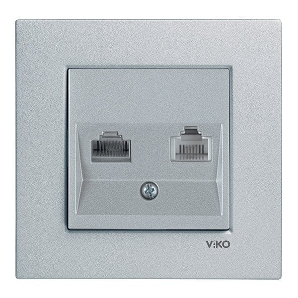 VİKO Novella/Trenda 92605032 Data-Nümeris-Telefon Prizi Kapağı [Gümüş]