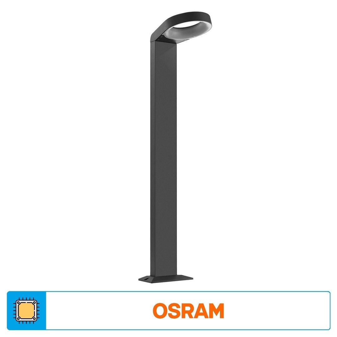 ACK AG43-03202 Teras 7 Watt 80 cm LED Bollard Armatür - OSRAM LED - Gün Işığı (3000K) - Metal Gövde