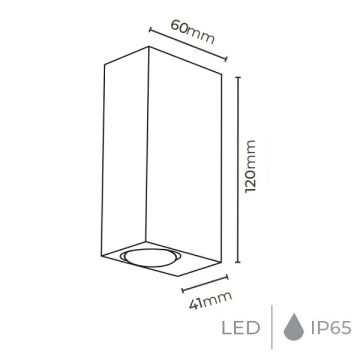 MOLLED MOL8003 6 Watt Siyah Çift Yönlü Dış Mekan LED Aplik -Metal Gövde - Gün Işığı (3000K)