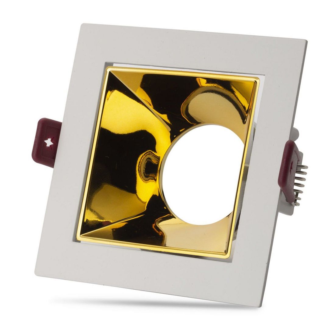 NOAS YL60-3114 URAL Sıva Altı Beyaz-Gold Kare Spot Kasası (Metal)