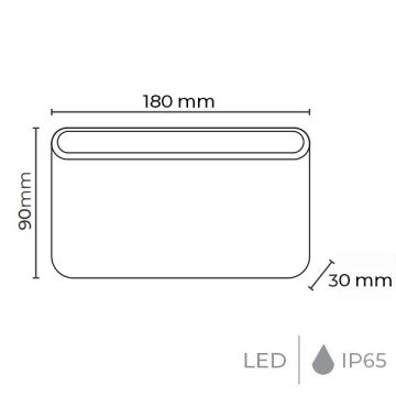 MOLLED MOL8007 2x5 Watt Beyaz Çift Yönlü Dış Mekan LED Aplik -Metal Gövde - Gün Işığı (3000K) - IP54