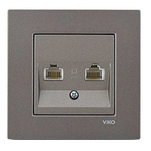 VİKO Novella/Trenda 92605332 Data-Nümeris-Telefon Prizi Kapağı [Antrasit]
