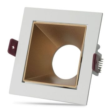 NOAS YL60-3112 URAL Sıva Altı Beyaz-Mat Gold Kare Spot Kasası (Metal)