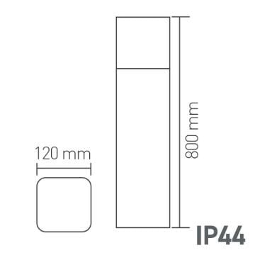 ACK AG36-00262 Lydia 80 cm Bollard Armatür (Metal Gövde - E27 Duylu)
