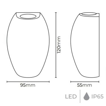 MOLLED MOL8014 6 Watt Siyah Çift Yönlü Dış Mekan LED Aplik - Metal Gövde - Gün Işığı (3000K)