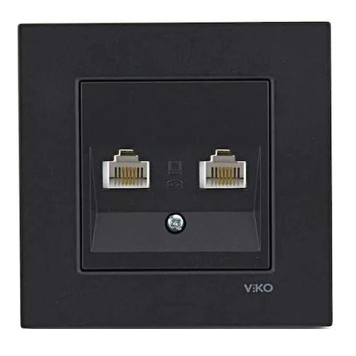 VİKO Novella/Trenda 92605532 Data-Nümeris-Telefon Prizi Kapağı [Siyah]