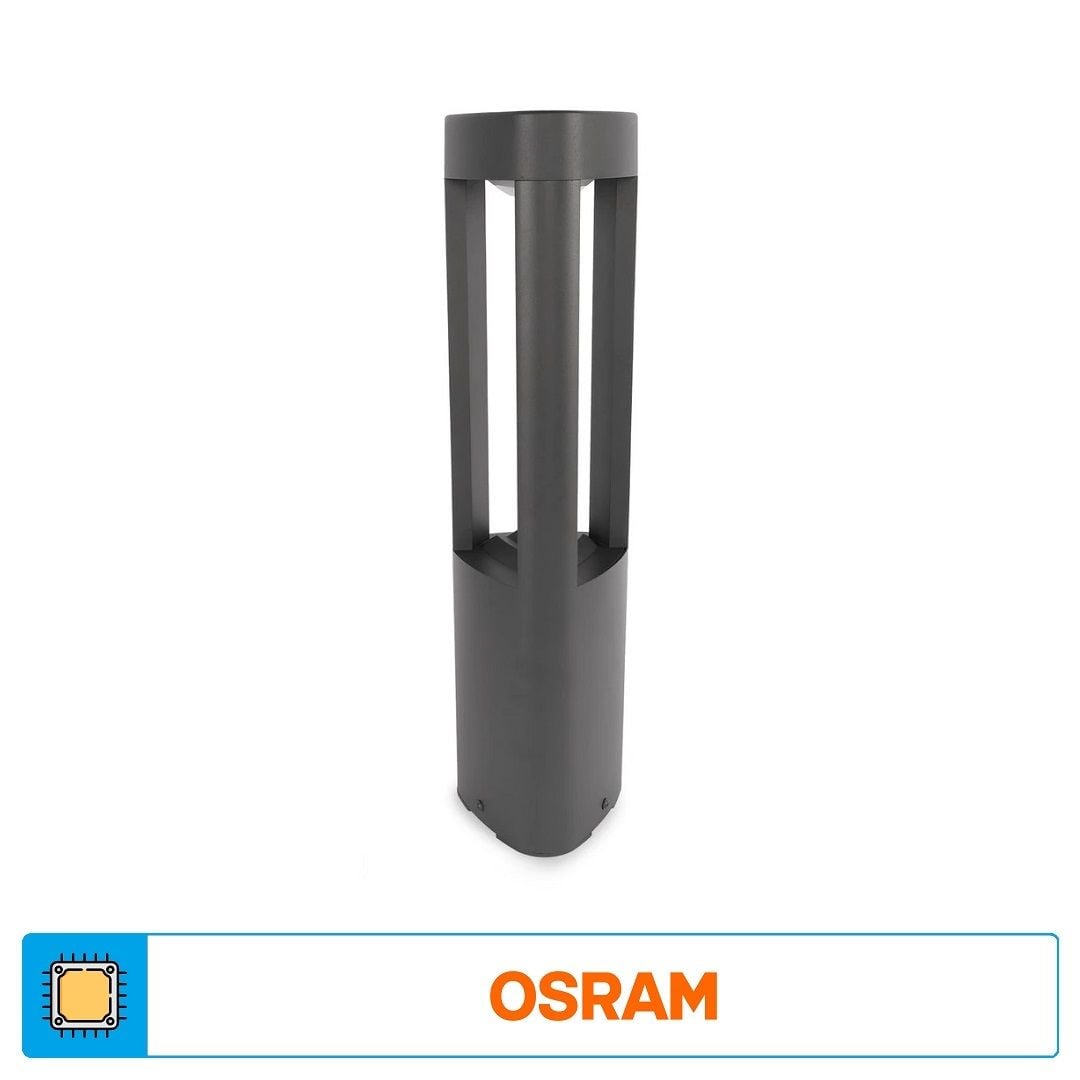 ACK AG43-02102 Dallas7 Watt 50 cm LED Bollard Armatür - OSRAM LED - Gün Işığı (3000K) - Metal Gövde