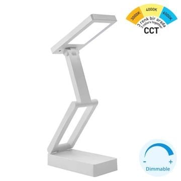 ACK AF11-10019 Dimli ve Dokunmatik Şarjlı LED Masa Lambası - 3 Işık Renkli (Beyaz + Ilık Beyaz + Gün Işığı)