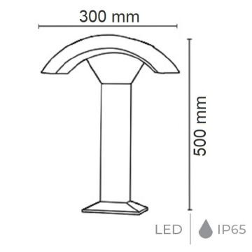 HOROZ 076-058-0003 DYNAMIC 24 Watt 55 cm Siyah LED Bollard Armatür (Metal Kasa)