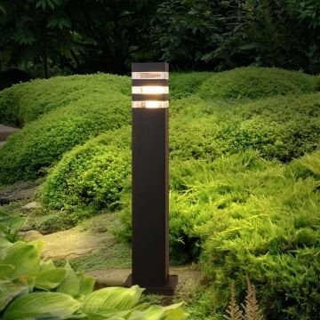 HOROZ 075-017-0004 PALMERA 80 cm Siyah Bollard Armatür (Metal Kasa)