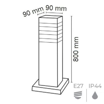 HOROZ 075-017-0004 PALMERA 80 cm Siyah Bollard Armatür (Metal Kasa)
