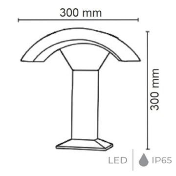 HOROZ 076-058-0002 DYNAMIC 24 Watt 30 cm Siyah LED Bollard Armatür (Metal Kasa)