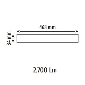 HELIOS HS 2439 30 Watt Raylı Lineer Armatür - Ilık Beyaz (4000K)