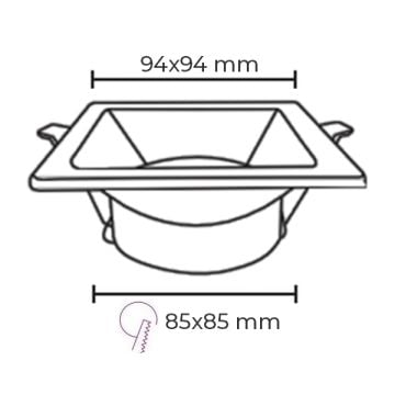 NOAS YL60-2010 NİL Sıva Altı Siyah Kare Spot Kasası (Metal)