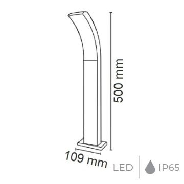 HOROZ 076-053-0003 PRESTIGE 12 Watt 50 cm Siyah LED Bollard Armatür - Metal Kasa - Beyaz Işık (6400K)