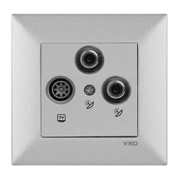 VİKO Novella/Trenda 92605053 İkili SAT-TV Uydu Prizi Kapağı [Gümüş]