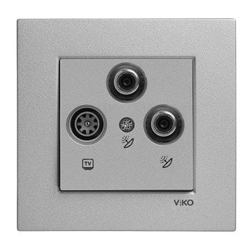 VİKO Novella/Trenda 92605053 İkili SAT-TV Uydu Prizi Kapağı [Gümüş]