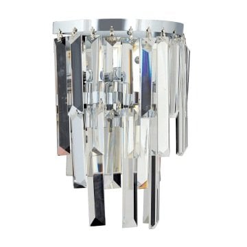 CL-414-Apl Kesme Camlı Krom Modern Aplik