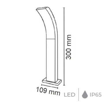 HOROZ 076-053-0002 PRESTIGE 12 Watt 30 cm Siyah LED Bollard Armatür - Metal Kasa - Beyaz Işık (6400K)