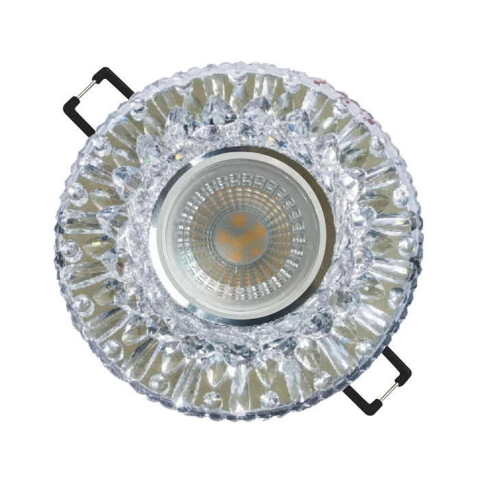 HELIOS HS 1879 Kristal Spot Kasası - Ilık Beyaz (4000K) LED Çerçve Işıklı