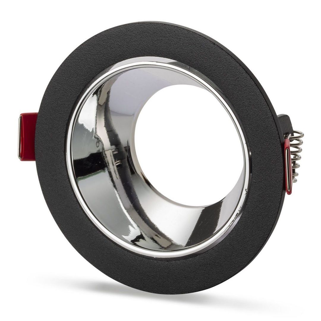 NOAS YL60-2023 REN Sıva Altı Siyah-Krom Yuvarlak Spot Kasası (Metal)