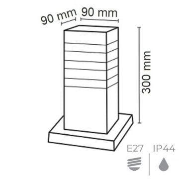 HOROZ 075-017-0002 PALMERA 30 cm Siyah Bollard Armatür (Metal Kasa)