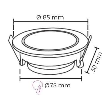 NOAS YL60-2110 REN Sıva Altı Beyaz-Siyah Yuvarlak Spot Kasası (Metal)