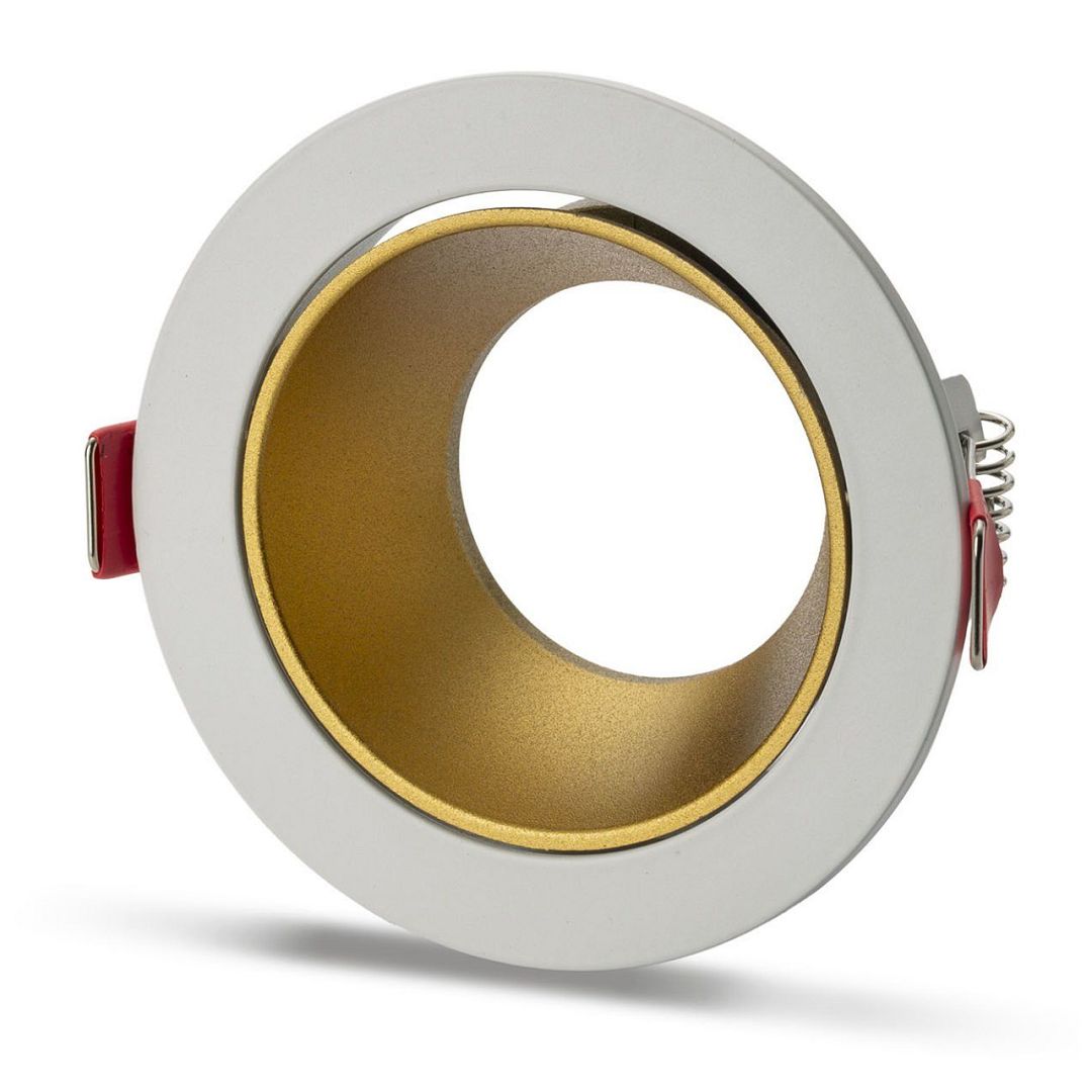 NOAS YL60-2112 REN Sıva Altı Beyaz-Mat Gold Yuvarlak Spot Kasası (Metal)