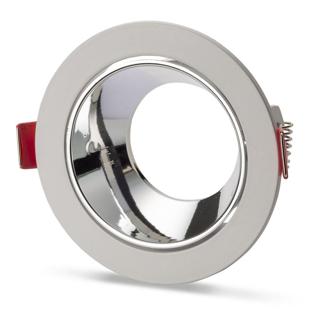 NOAS YL60-2113 REN Sıva Altı Beyaz-Krom Yuvarlak Spot Kasası (Metal)