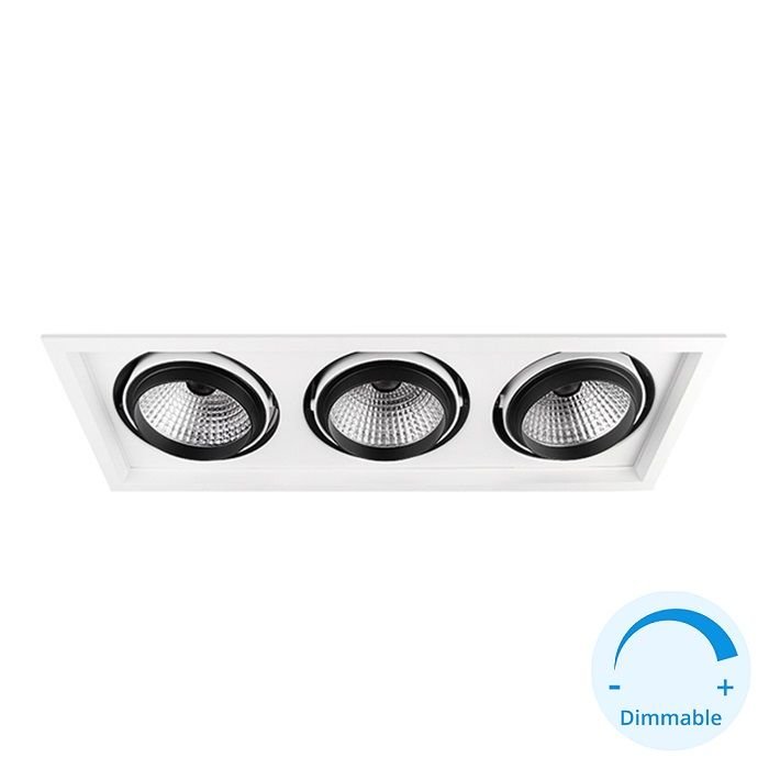 GOYA GY 3043-30 Beyaz Kasa 3x30 Watt Üçlü LED Mağaza Spotu (Dimli)