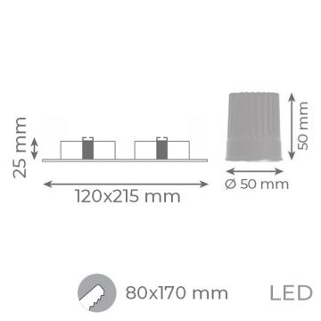 goldX ZE1001-03 2x12 Watt Beyaz Sıva Altı LED Spot (SAMSUNG LED & EAGLERISE Driver)