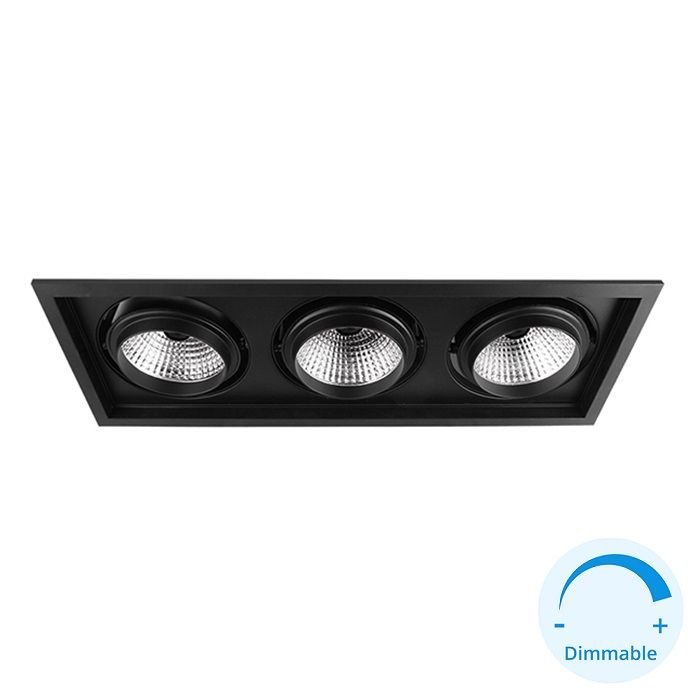 GOYA GY 3043-30 Siyah Kasa 3x30 Watt Üçlü Dimli LED Mağaza Spotu
