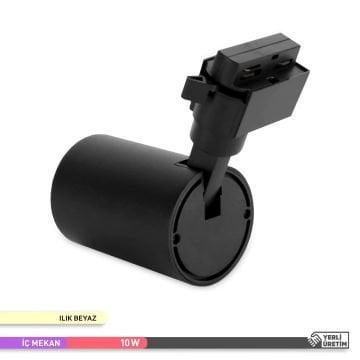 ACK AD30-11031 10 Watt Siyah Kasa LED Ray Spot - Beyaz Işık (6500K)