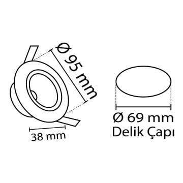 NOAS YL28-2501 Nemrut 5 Watt Sıva Altı Saten Yuvarlak LED Spot