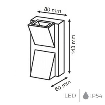 HELIOS HS 5605 6 Watt Siyah Çift Yönlü Dış Mekan LED Aplik - Gün Işığı (3200K)