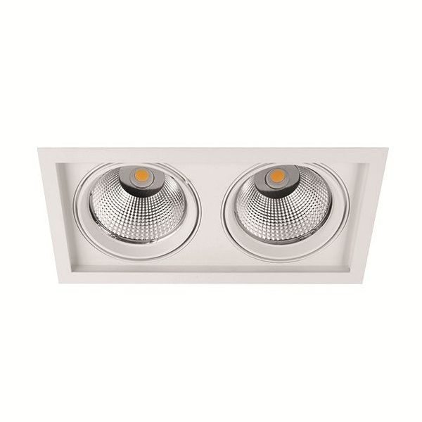 GOYA GY 3122-55 Beyaz Kasa 2x57 Watt İkili Sıva Altı Mağaza Spotu