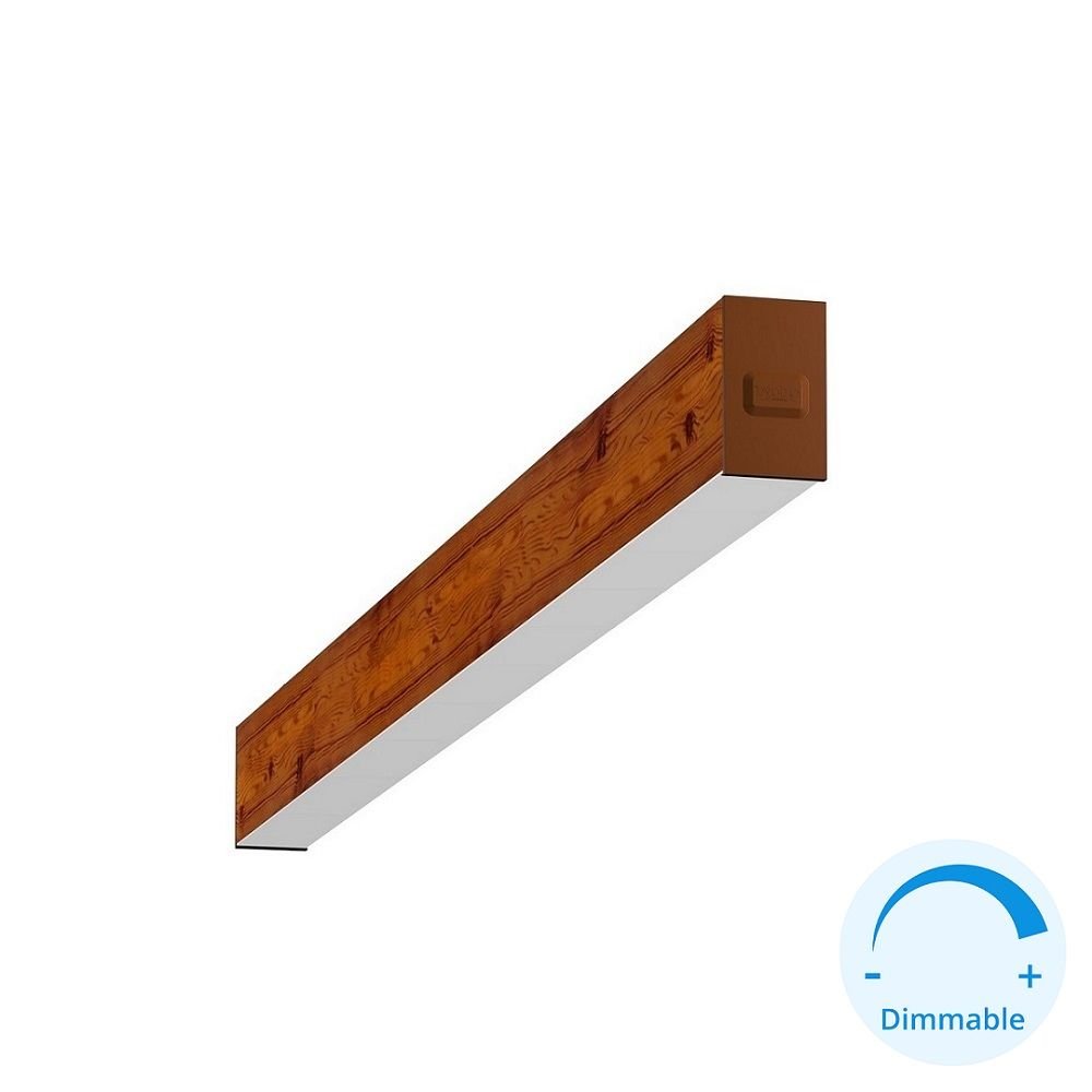 GOYA GY 8032-90-65-C 39 Watt 90 cm Ahşap (Ceviz) Desenli Sıva Üstü DİMLİ Lineer Armatür