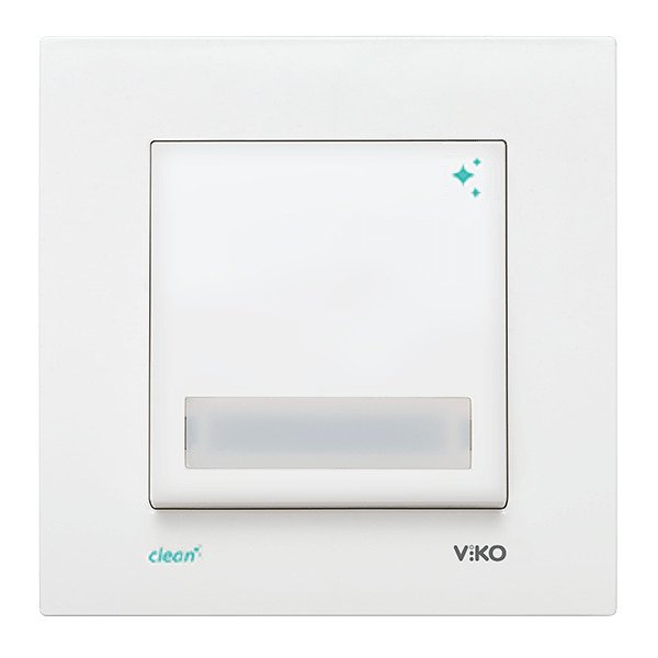 VİKO Karre Clean 90966027 Işıklı Etiketli Zil Anahtarı [Beyaz]
