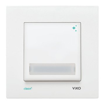 VİKO Karre Clean 90966027 Işıklı Etiketli Zil Anahtarı [Beyaz]