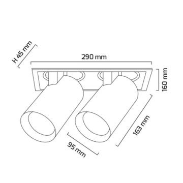 GOYA GY 3152-30 Siyah/Beyaz Kasa 2x30 Watt 360 Derece Hareketli Dimli LED Mağaza Spotu