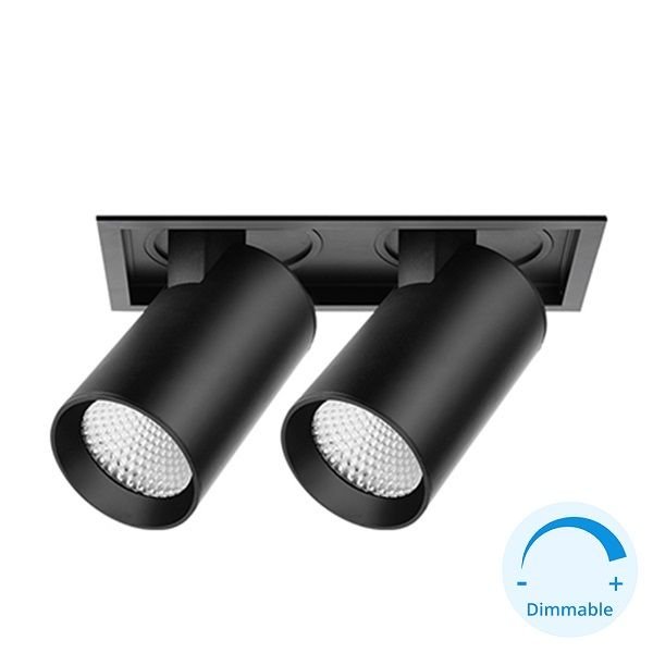 GOYA GY 3152-30 Siyah/Beyaz Kasa 2x30 Watt 360 Derece Hareketli Dimli LED Mağaza Spotu