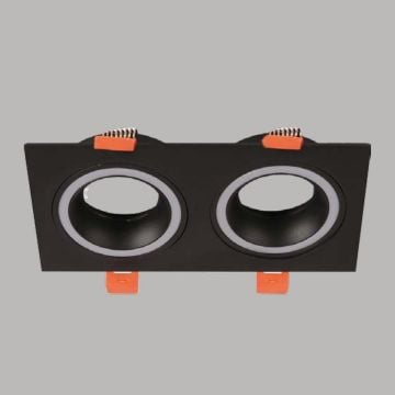 YCL YC 7100 Siyah Sıva Altı İkili Spot Kasası (Metal Gövde)