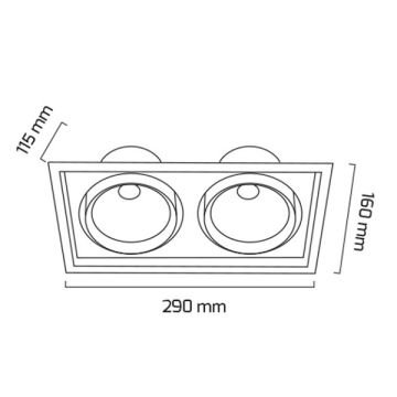 GOYA GY 3052-30 Siyah/Beyaz Kasa 2x30 Watt DİMLİ İkili LED Mağaza Spotu