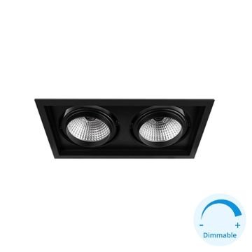 GOYA GY 3042-30 Siyah Kasa 2x30 Watt DİMLİ İkili LED Mağaza Spotu